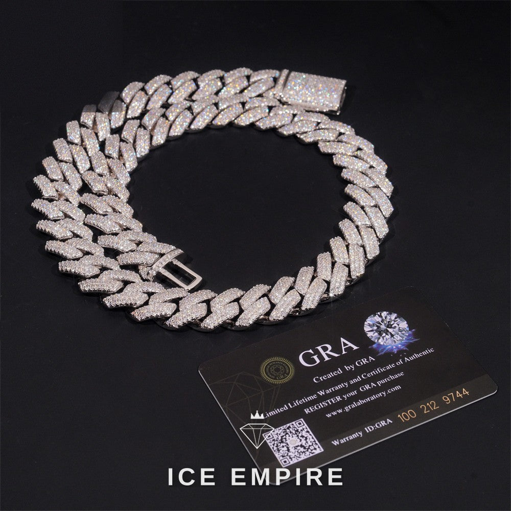 Iced Out Rose Gold Plated Moissanite Cuban Chain