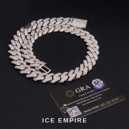Iced Out Rose Gold Plated Moissanite Cuban Chain