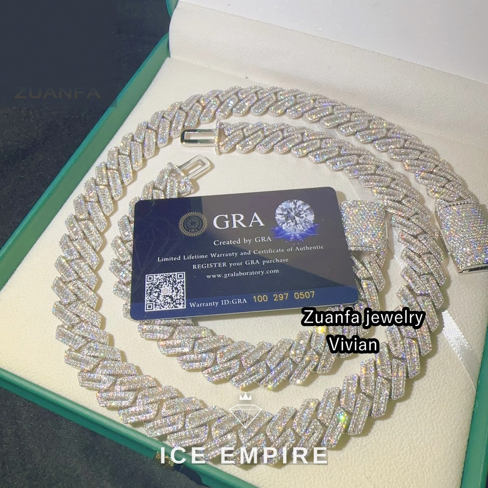 Iced Out Rose Gold Plated Moissanite Cuban Chain
