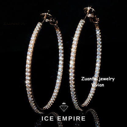 Iced Out 925 Silver Moissanite Earrings