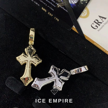 Iced Out Baguette Rose Gold Plated Moissanite Pendant