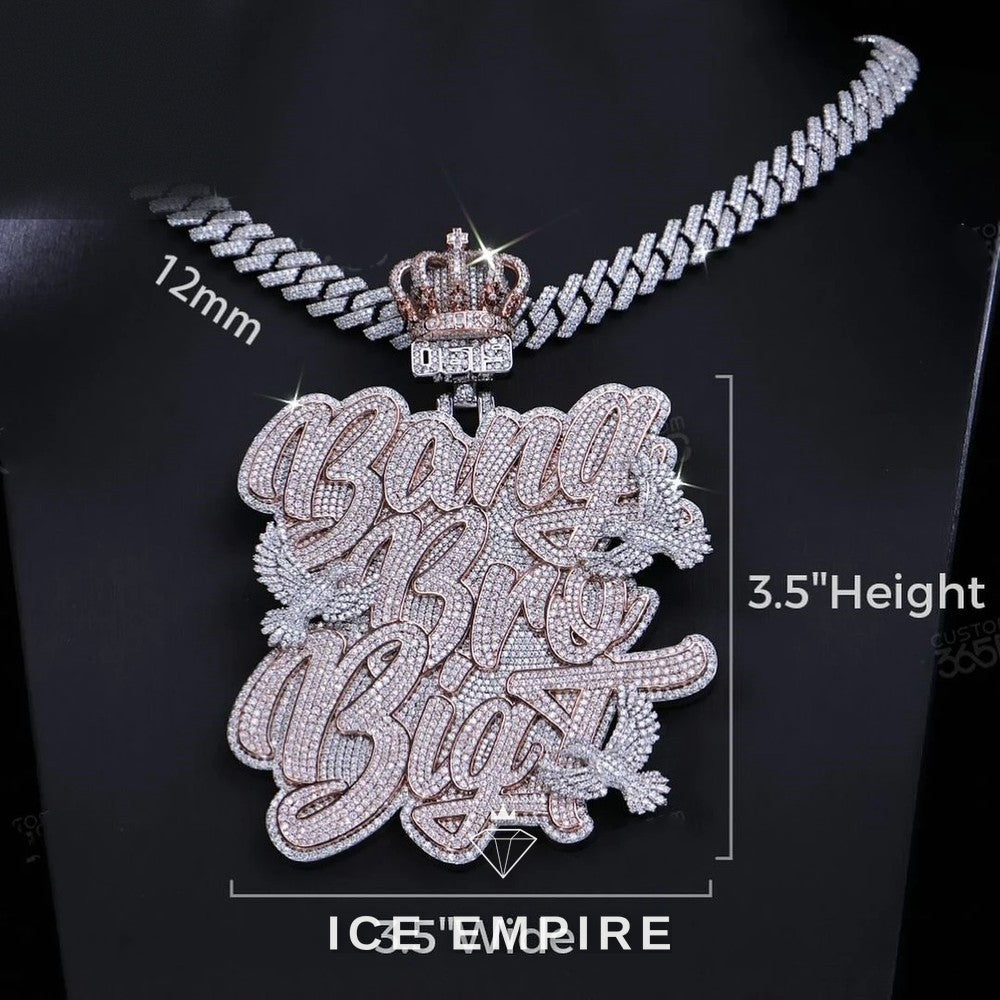 Iced Out Cross 925 Silver Pendant