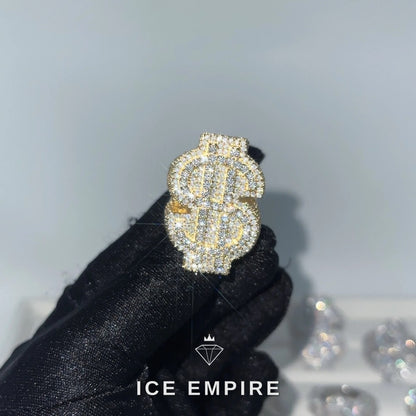 Iced Out Heart 925 Silver Moissanite Ring
