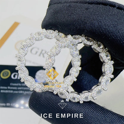 Iced Out 925 Silver Moissanite Engagement Ring