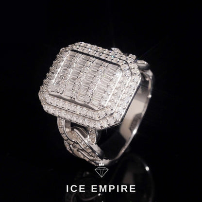 Iced Out 925 Silver Moissanite Ring