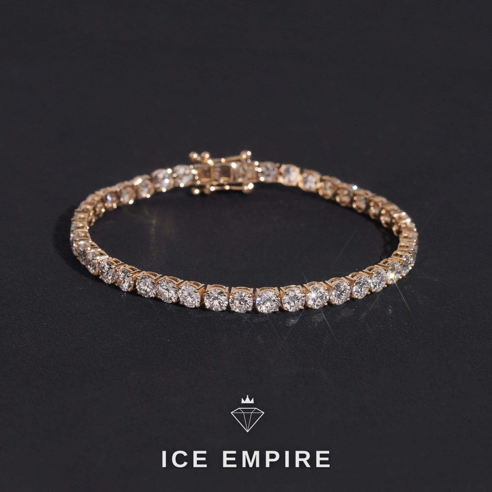 Iced Out 14K Gold Lab Grown Diamond Tennis Bracelet