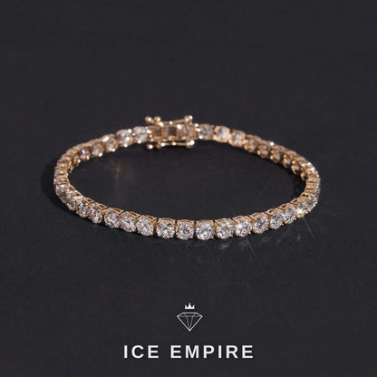 Iced Out 14K Gold Lab Grown Diamond Tennis Bracelet