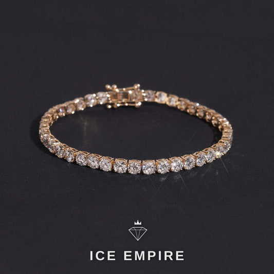 Iced Out 14K Gold Lab Grown Diamond Tennis Bracelet