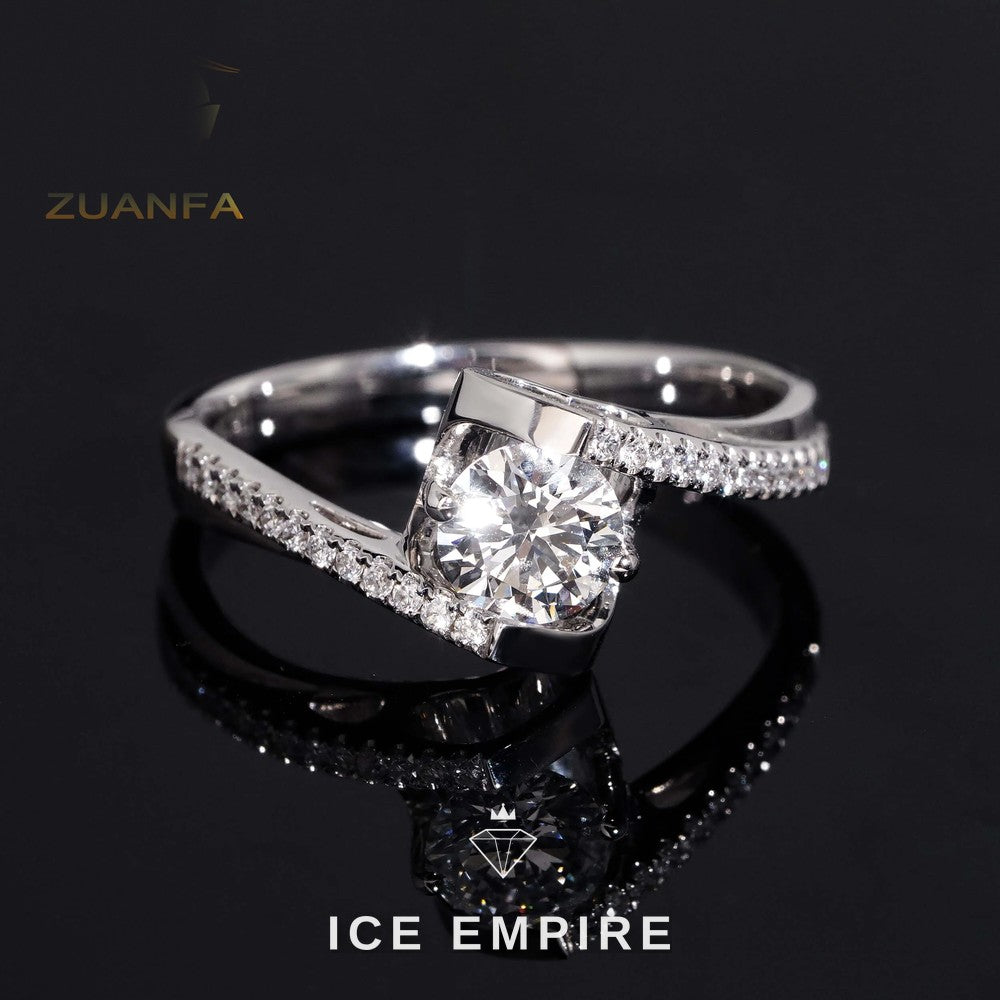 Iced Out 18K Gold Lab Grown Diamond Engagement Ring