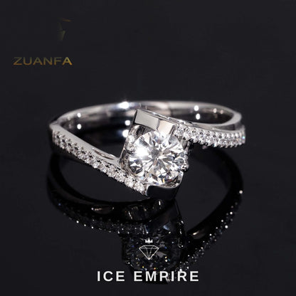 Iced Out 18K Gold Lab Grown Diamond Engagement Ring