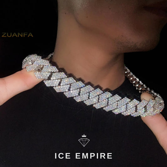 Iced Out Rose Gold Plated Moissanite Cuban Chain