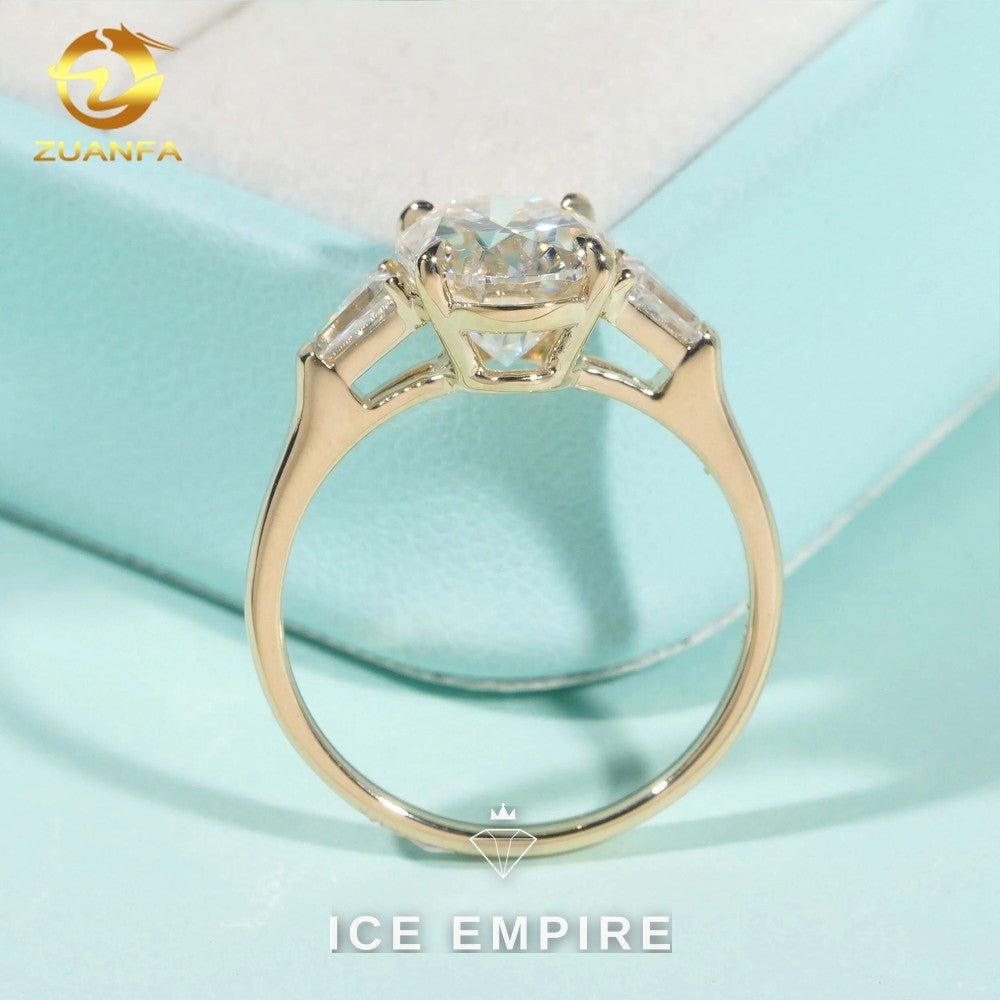 Iced Out Gold Plated Moissanite Engagement Ring