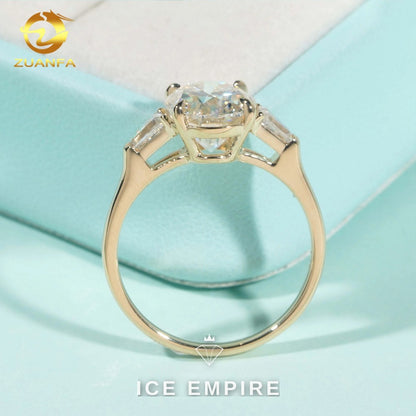 Iced Out Gold Plated Moissanite Engagement Ring