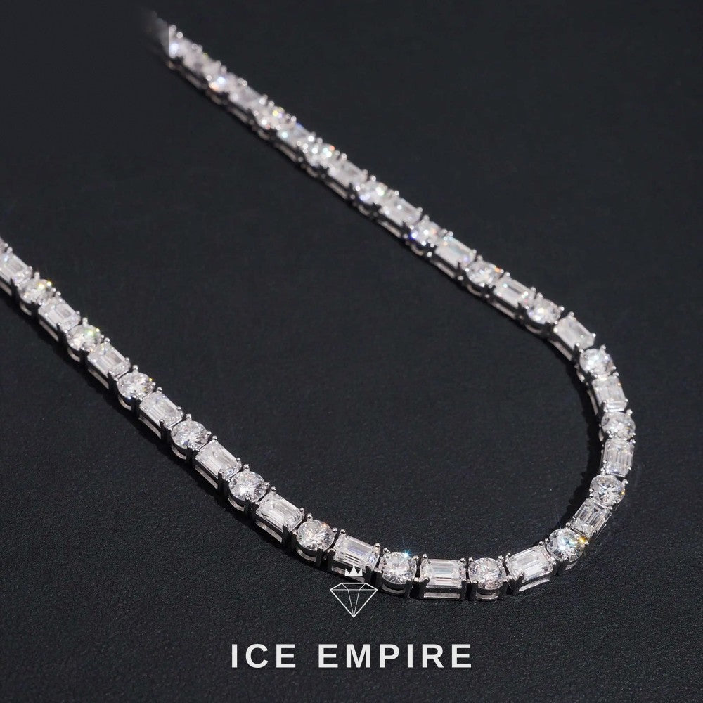 Iced Out 925 Silver Moissanite Tennis Chain