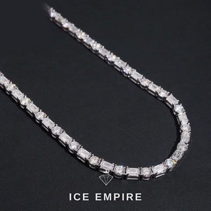 Iced Out 925 Silver Moissanite Tennis Chain