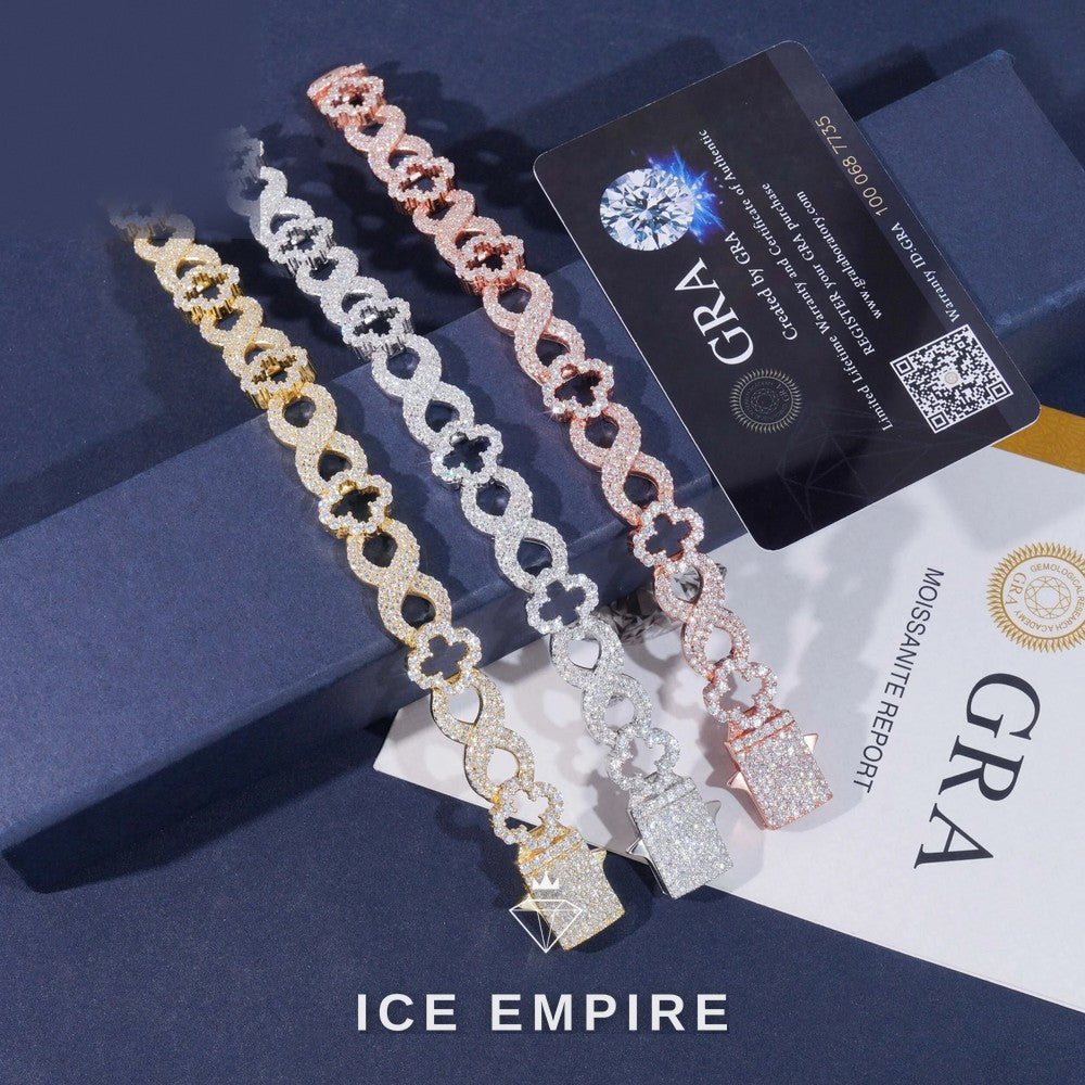 Iced Out Rose Gold Plated Moissanite Cuban Chain