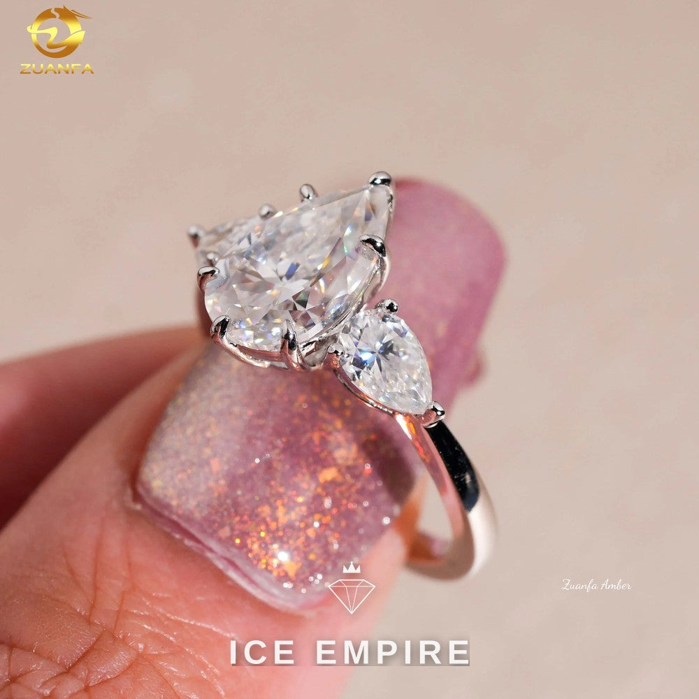 Iced Out Gold Plated Moissanite Wedding Band