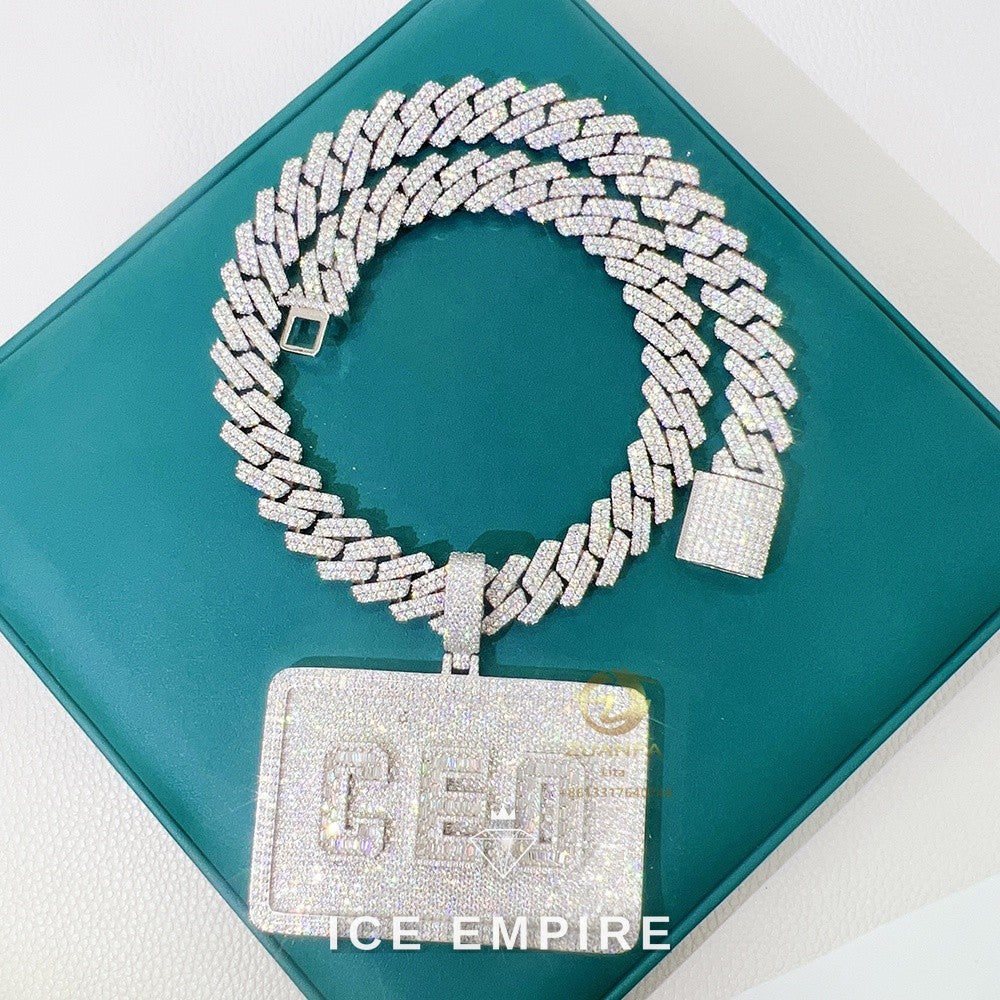 Iced Out 925 Silver Pendant