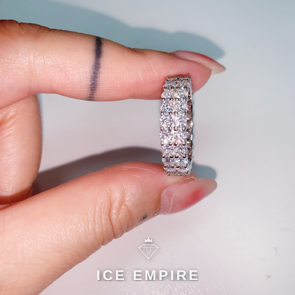 Iced Out 925 Silver Moissanite Ring