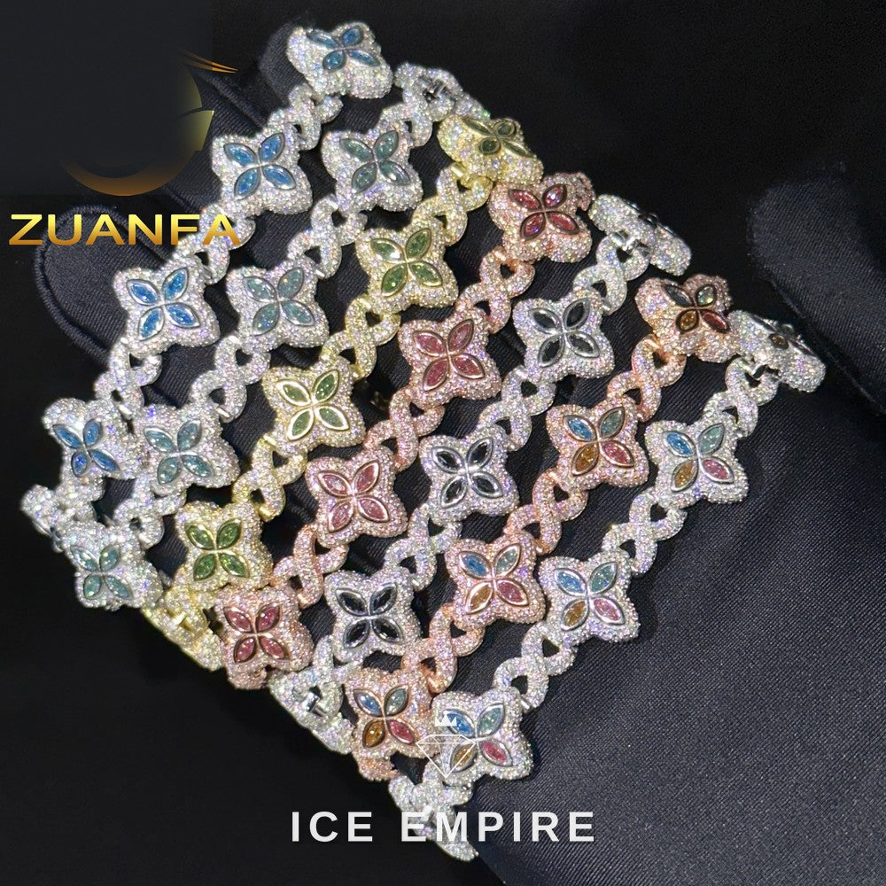 Iced Out Rose Gold Plated Moissanite Cuban Chain