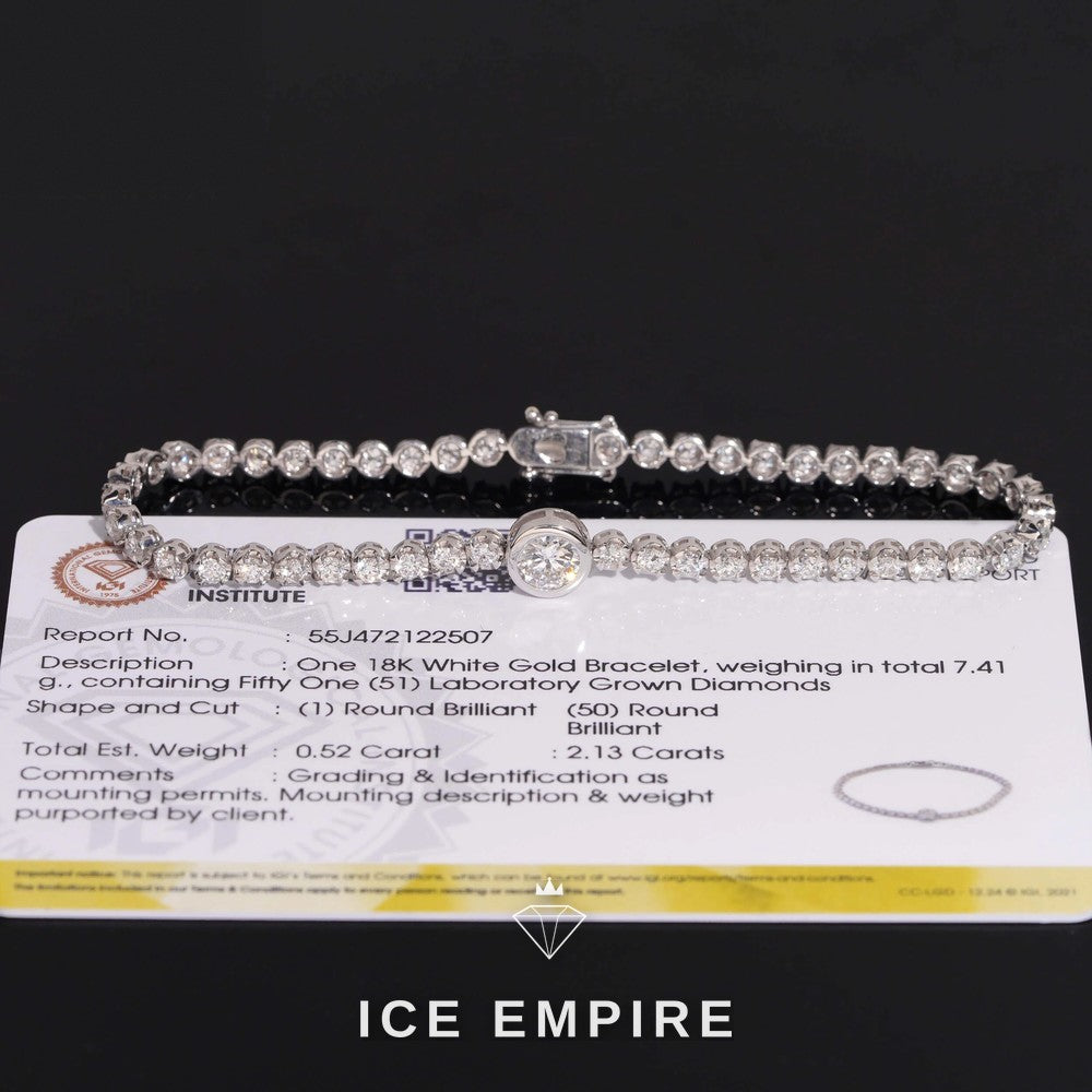 Iced Out 18K Gold Lab Grown Diamond Tennis Bracelet