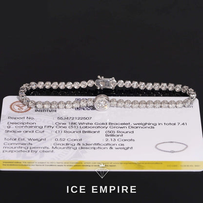 Iced Out 18K Gold Lab Grown Diamond Tennis Bracelet