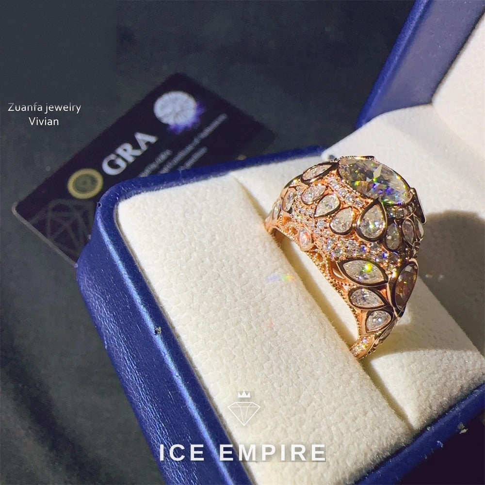 Iced Out 925 Silver Moissanite Ring