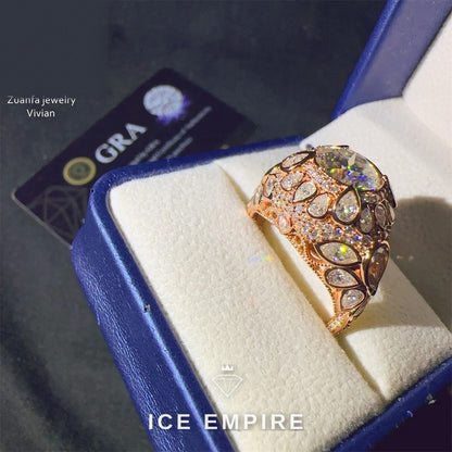 Iced Out 925 Silver Moissanite Ring