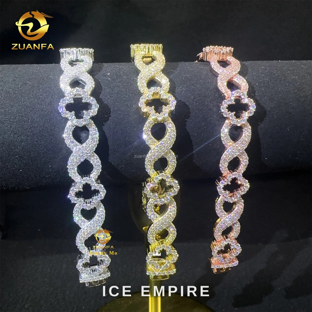 Iced Out 925 Silver Moissanite Cuban Chain