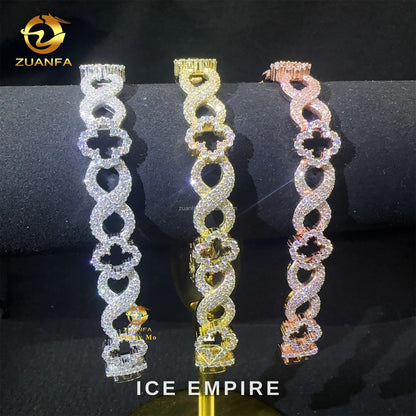 Iced Out 925 Silver Moissanite Cuban Chain