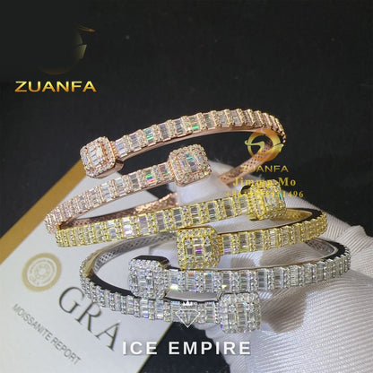 Iced Out Baguette Rose Gold Plated Moissanite Bracelet