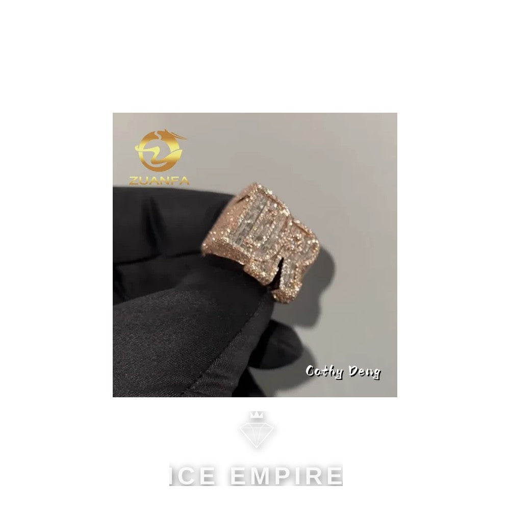Iced Out Baguette 925 Silver Moissanite Ring