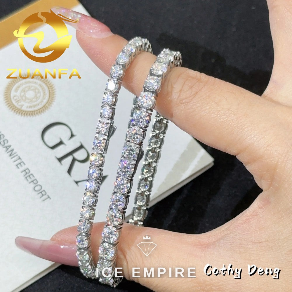 Iced Out 925 Silver Moissanite Tennis Bracelet