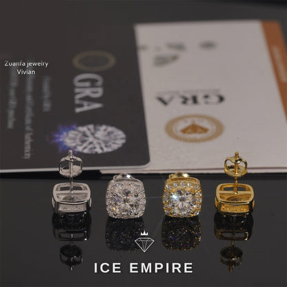 Iced Out Rose Gold Plated Moissanite Earrings