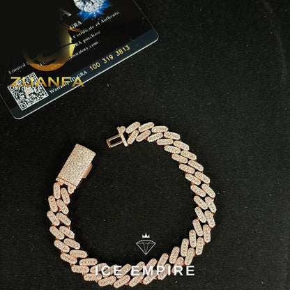Iced Out 925 Silver Moissanite Cuban Chain