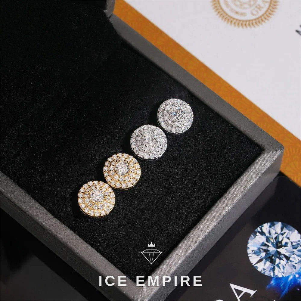 Iced Out Rose Gold Plated Moissanite Stud Earrings