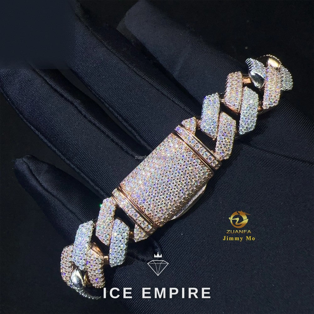 Iced Out Gold Plated Moissanite Cuban Chain