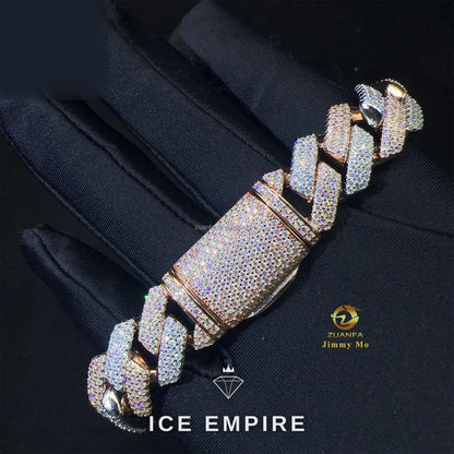 Iced Out Gold Plated Moissanite Cuban Chain