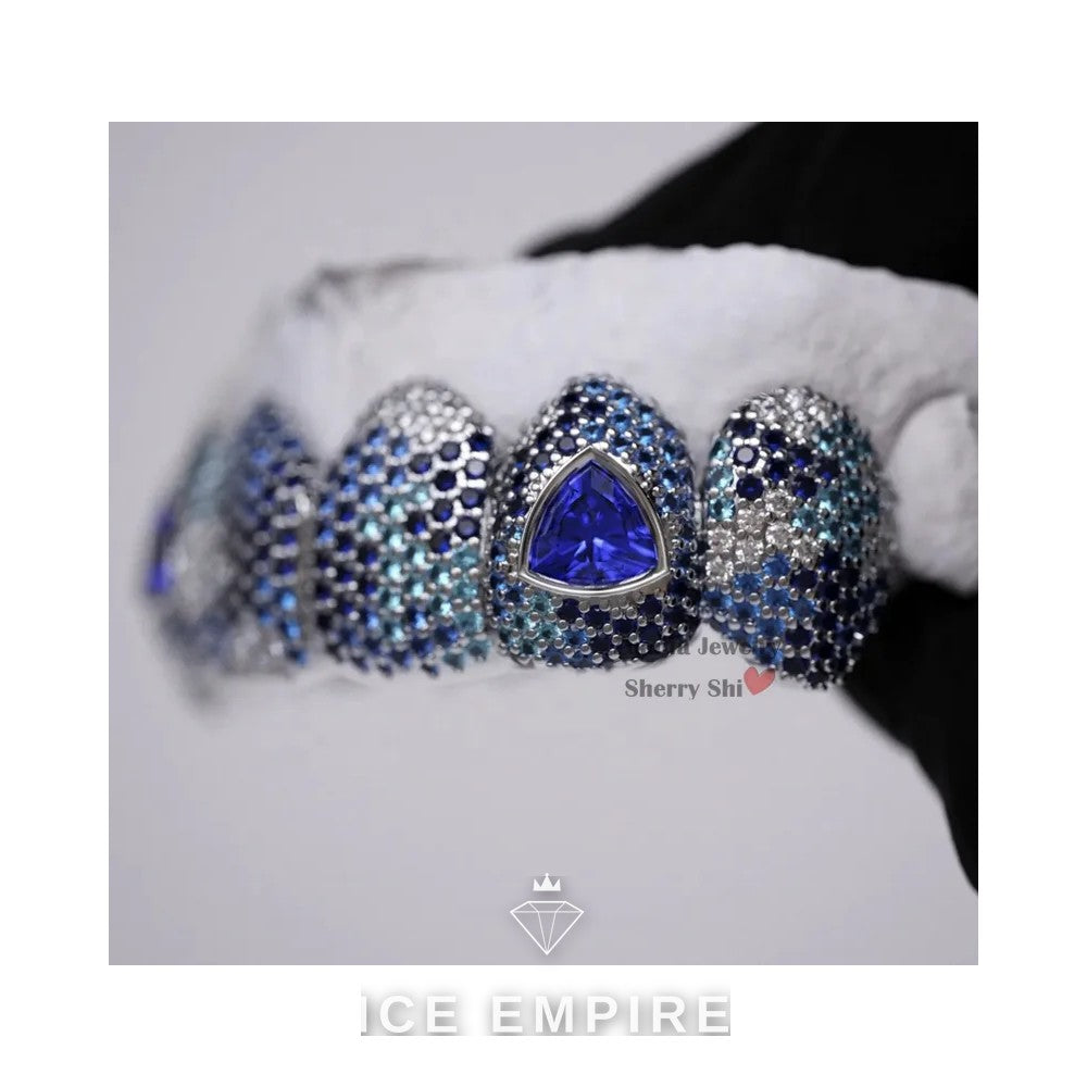 Iced Out 10K Gold Moissanite Grillz