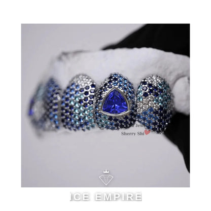 Iced Out 10K Gold Moissanite Grillz