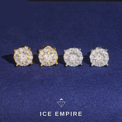 Iced Out 925 Silver Moissanite Stud Earrings