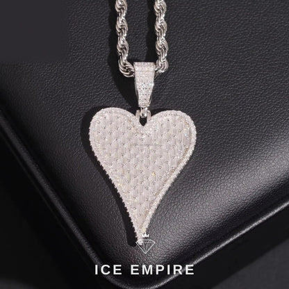 Iced Out Heart 925 Silver Moissanite Pendant