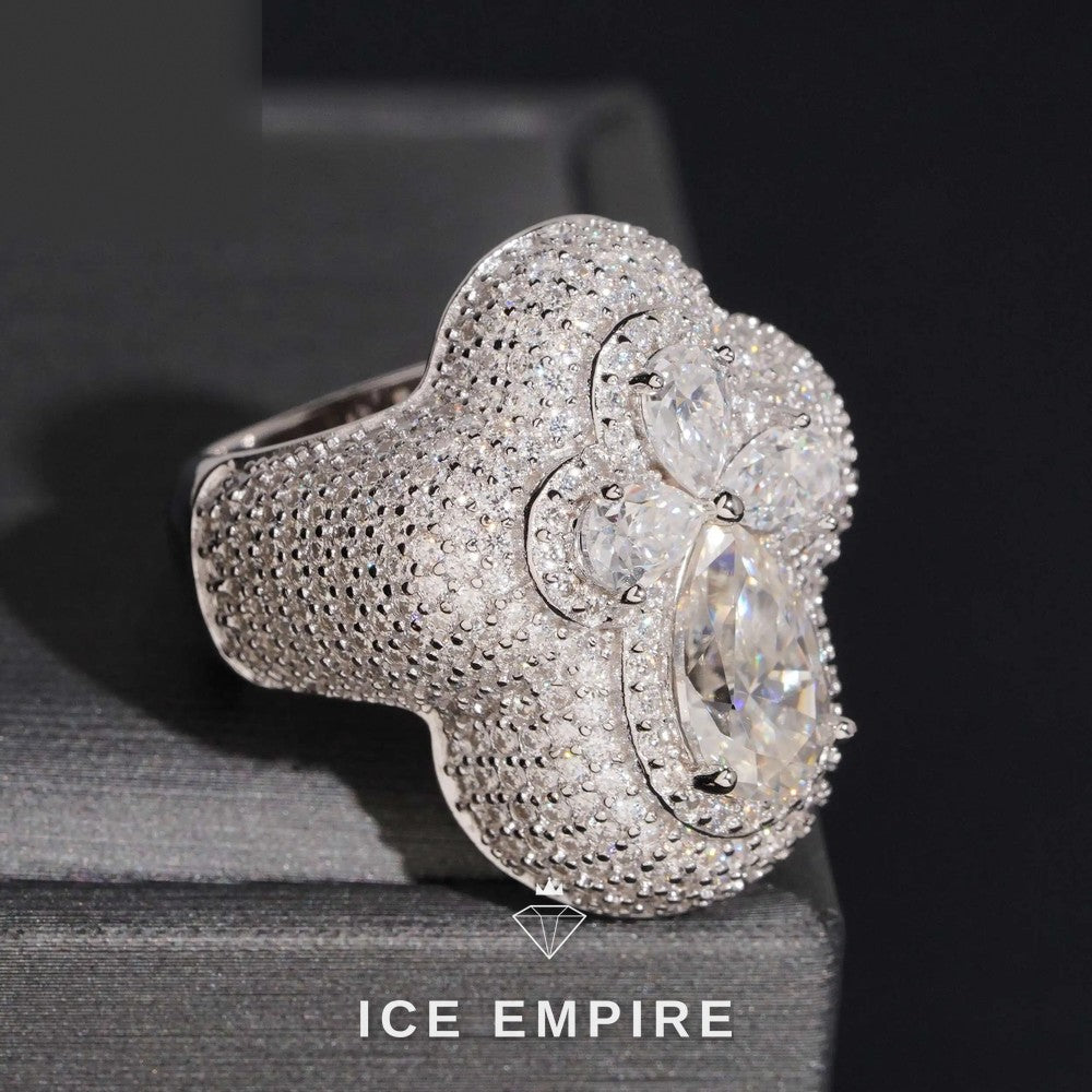 Iced Out Baguette Gold Plated Moissanite Ring