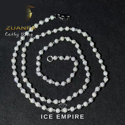 Iced Out Rose Gold Plated Moissanite Cuban Chain