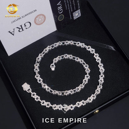 Iced Out Rose Gold Plated Moissanite Cuban Chain