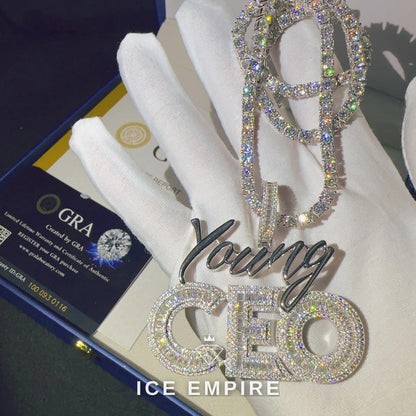 Iced Out 925 Silver Moissanite Pendant