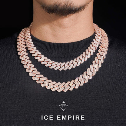 Iced Out Rose Gold Plated Moissanite Cuban Chain