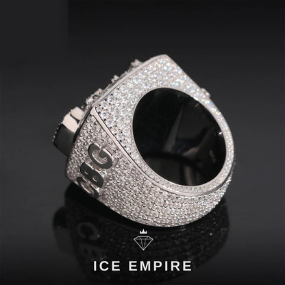 Iced Out Baguette Rose Gold Plated Moissanite Ring