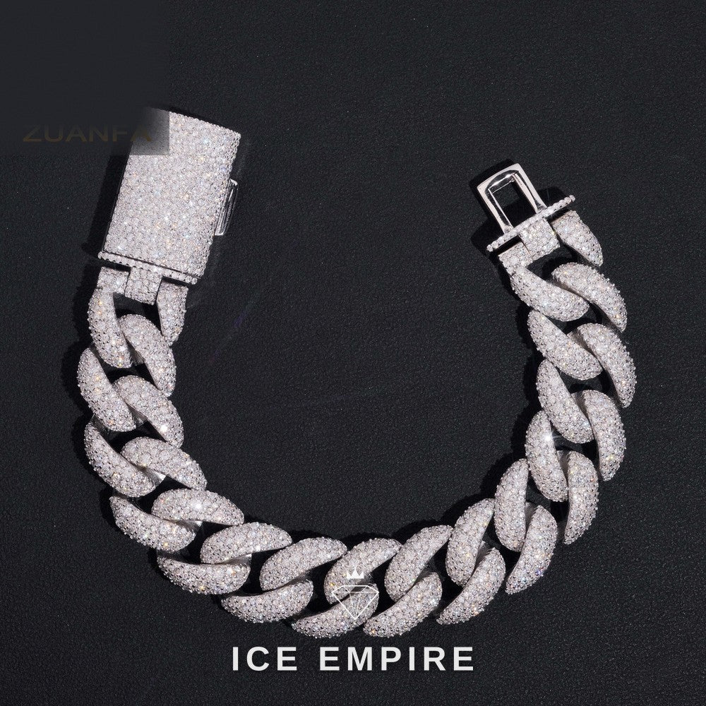 Iced Out Rose Gold Plated Moissanite Cuban Chain