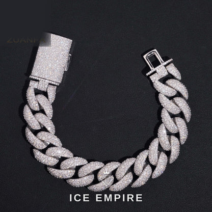 Iced Out Rose Gold Plated Moissanite Cuban Chain